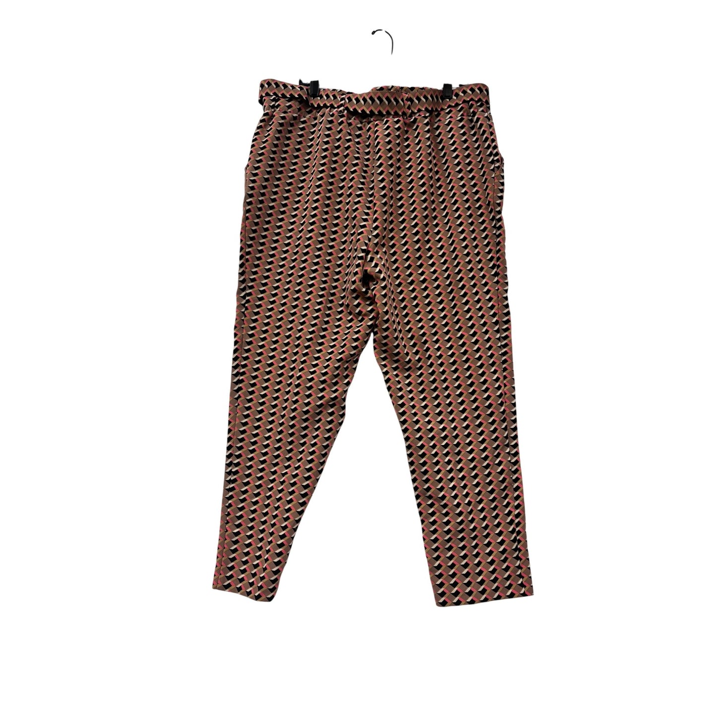 Geometric Print XL Trousers with Belt #8462