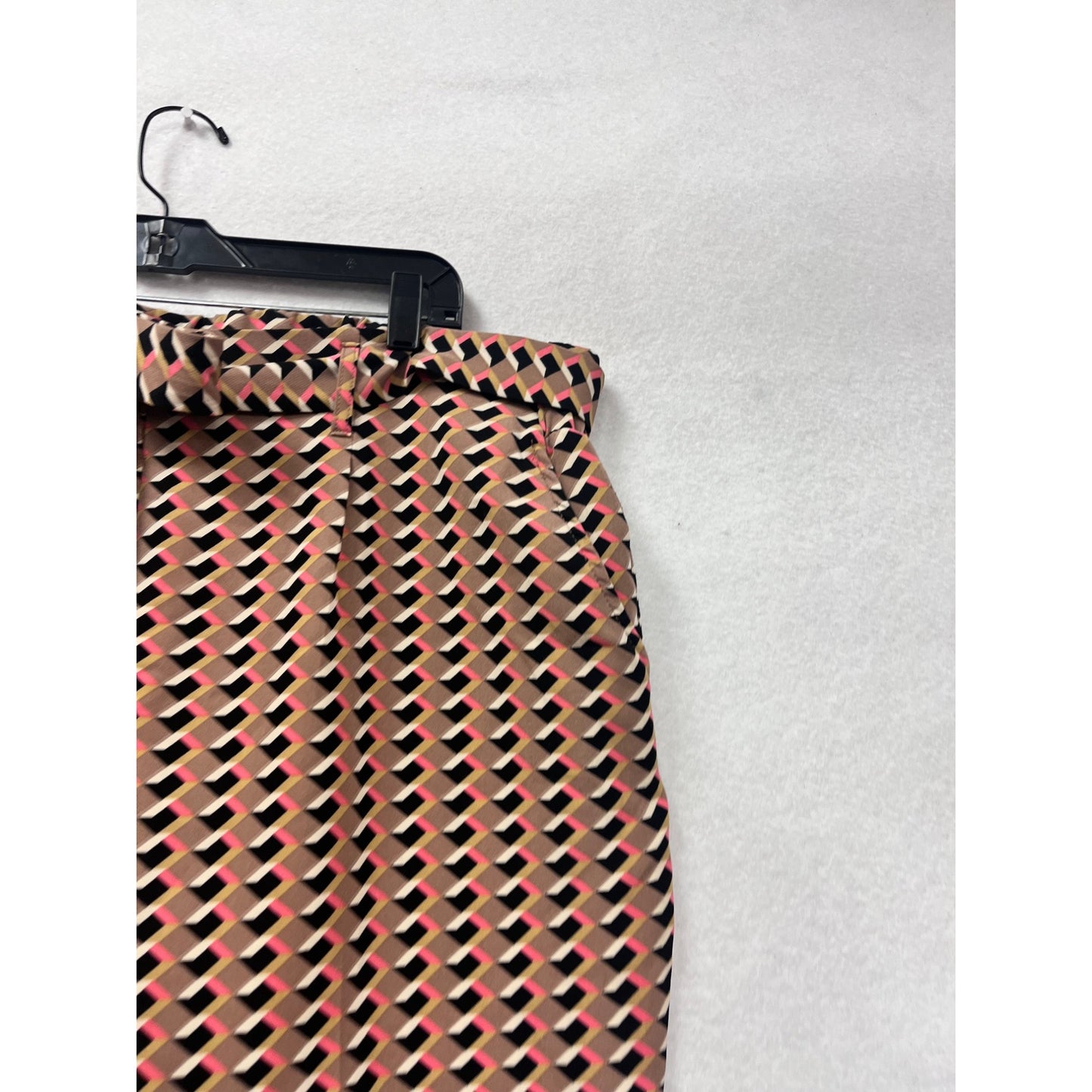 Geometric Print XL Trousers with Belt #8462