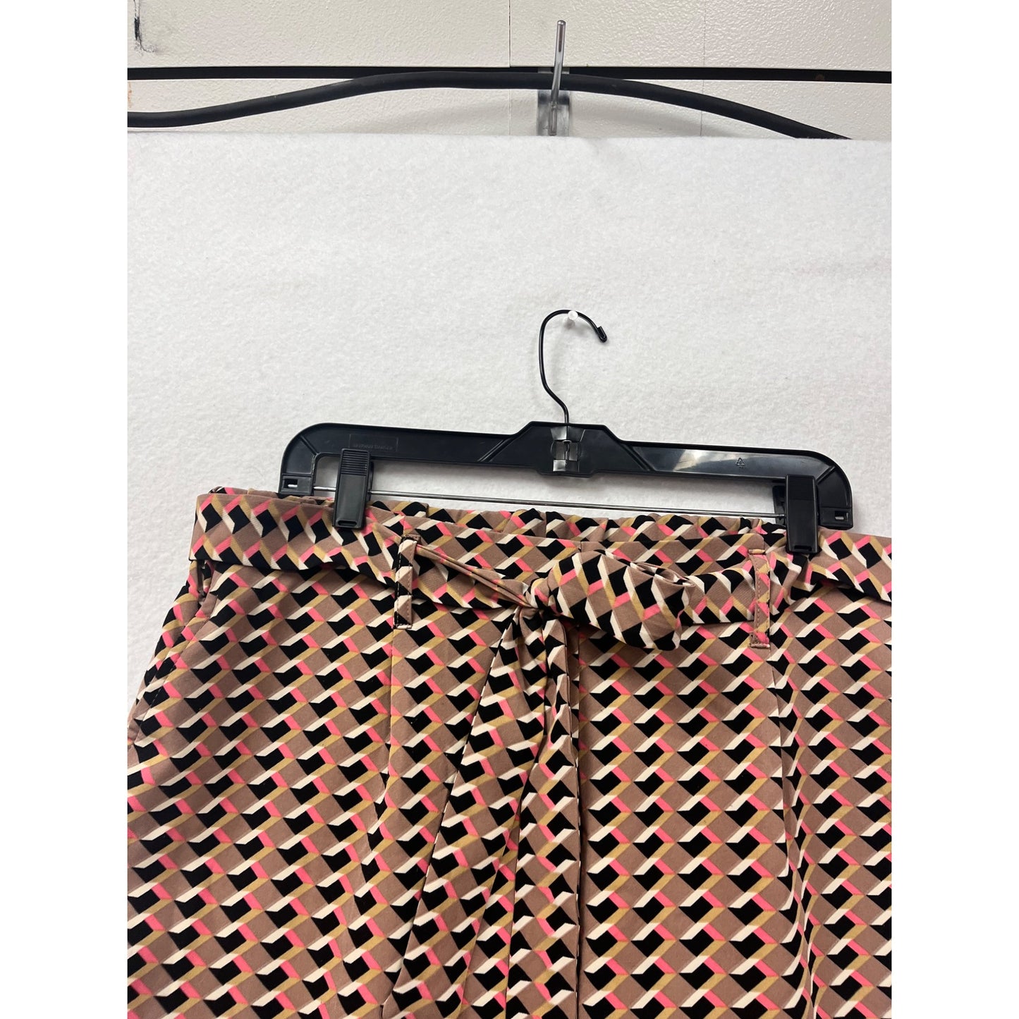 Geometric Print XL Trousers with Belt #8462
