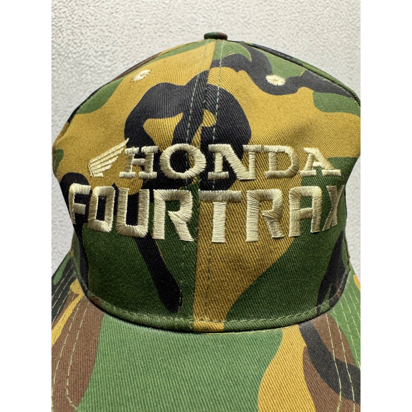 Vintage Honda FourTrax Camouflage Snapback Hat One Size Cotton Adjustable #9695