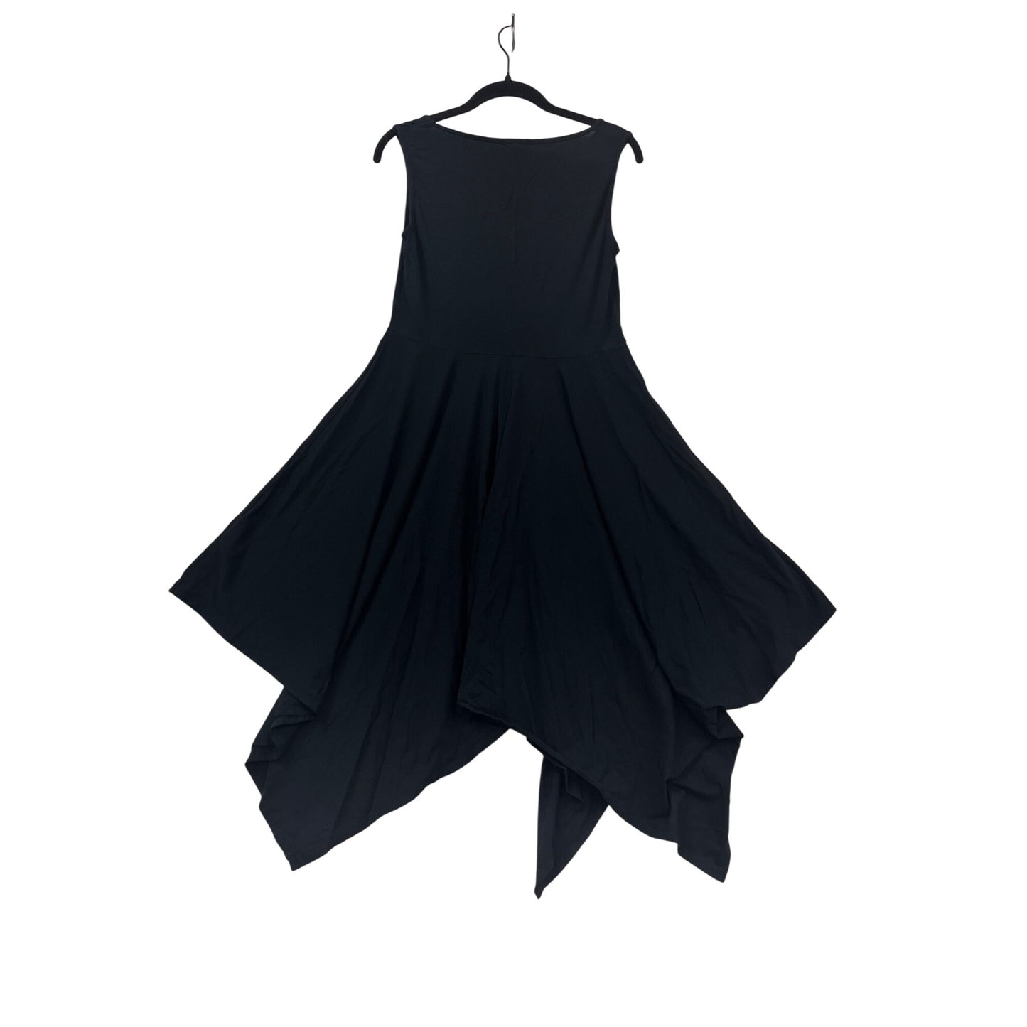 Sleeveless Black Asymmetric Hem Tank Dress With Flowy Design #94A