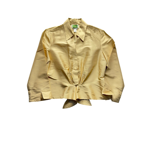 Talbots Petites Pure Silk Blouse Size 12 Champagne #9168
