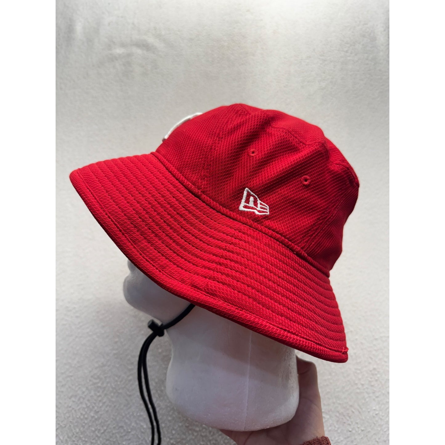 New York Yankees Red Mesh Wide Brim Bucket Hat with Adjustable Chin Strap #63B