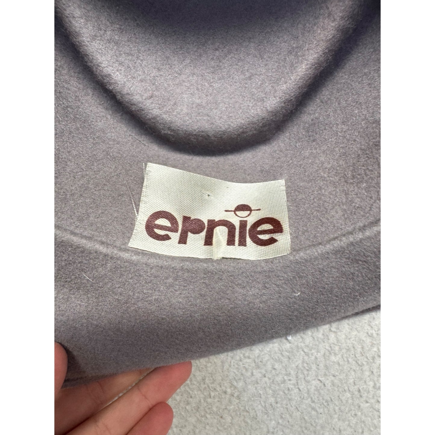 Vintage Ernie Gray Wide Brim Hat With Bow & Veil Accent #9766