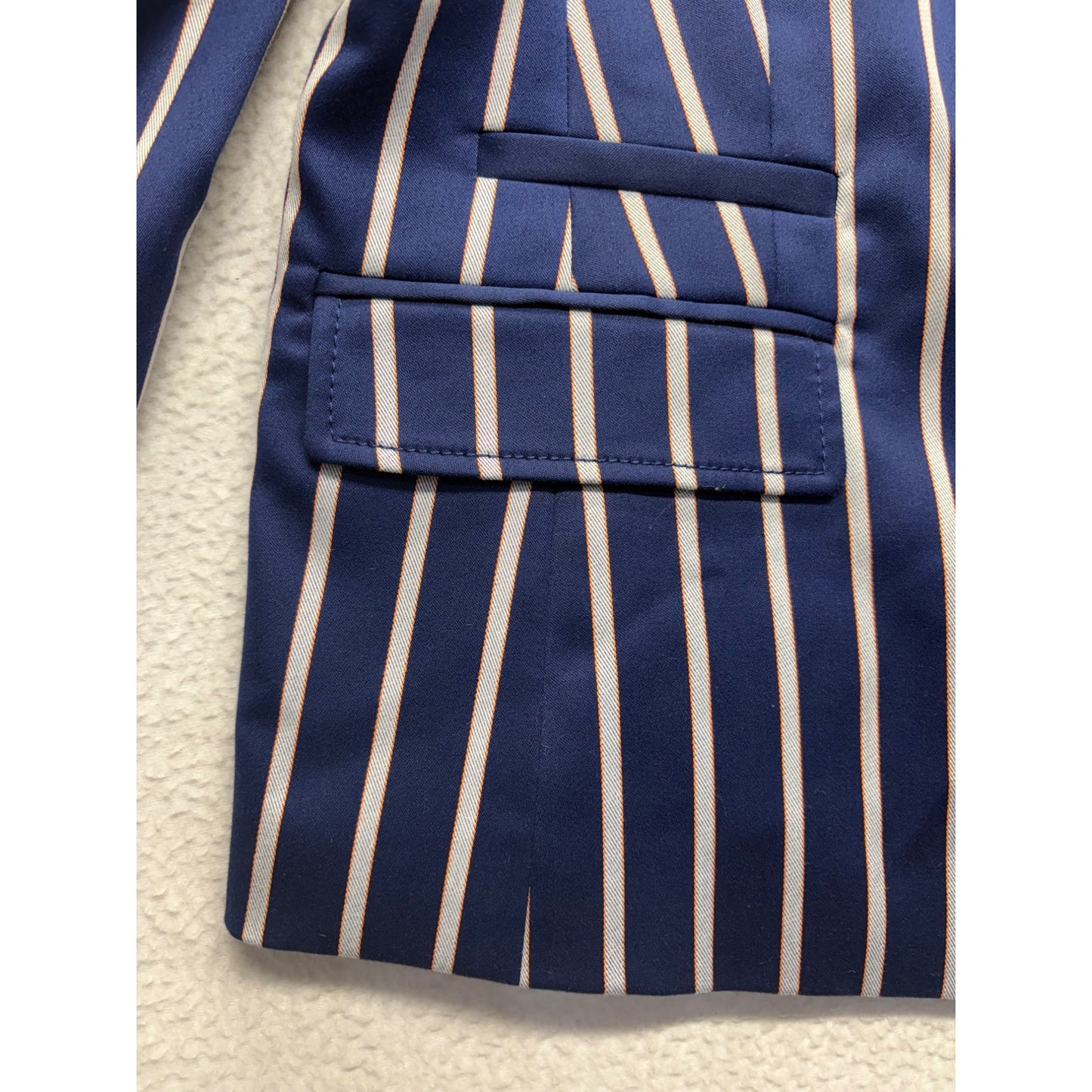 Banana Republic Womens Navy & White Striped Blazer Size 14 #7725