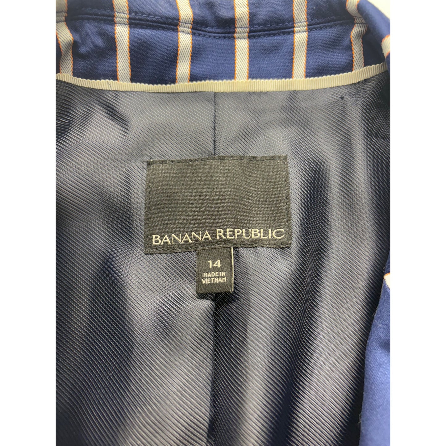 Banana Republic Womens Navy & White Striped Blazer Size 14 #7725