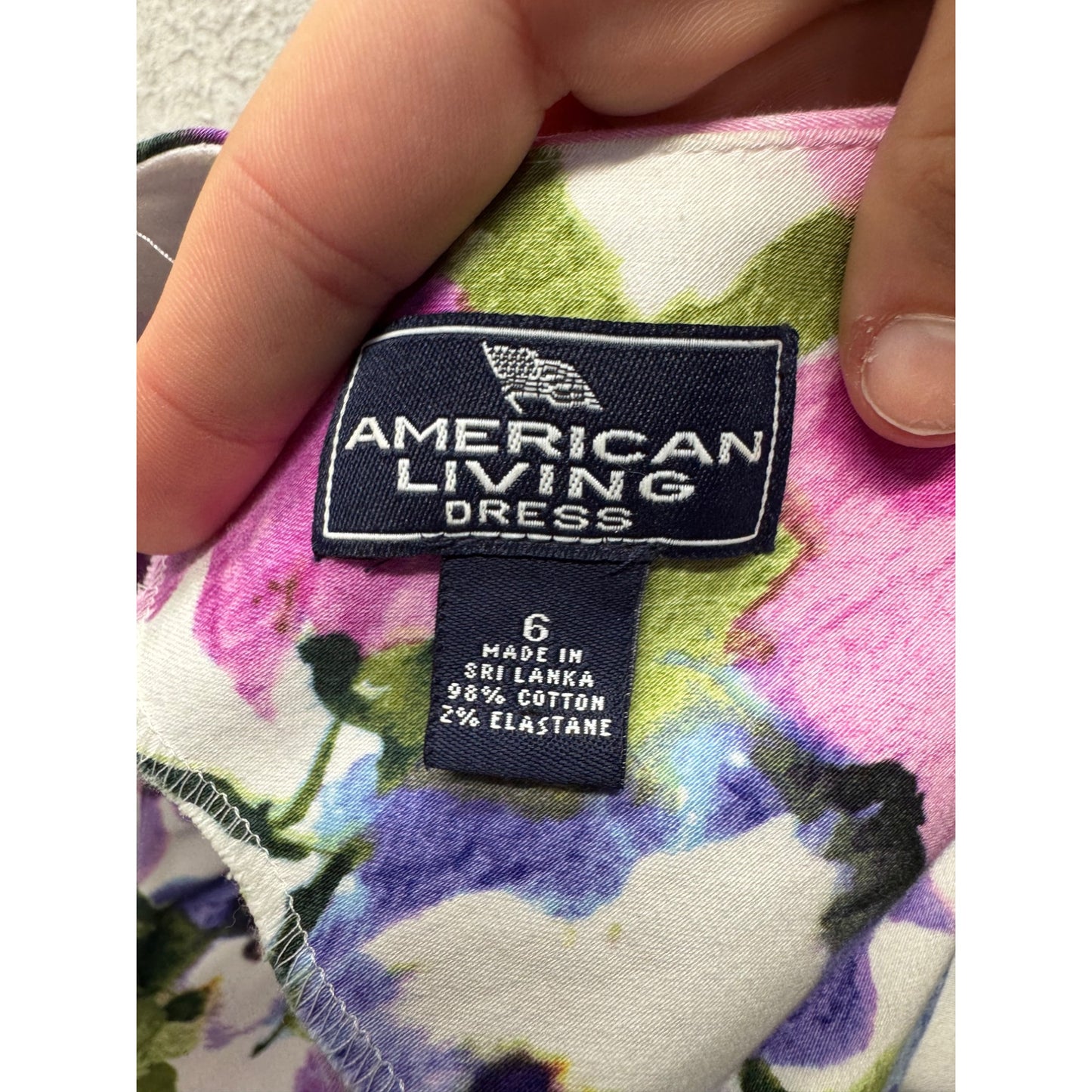 Floral Sleeveless Pleated Dress By American Living Size 6 #9138