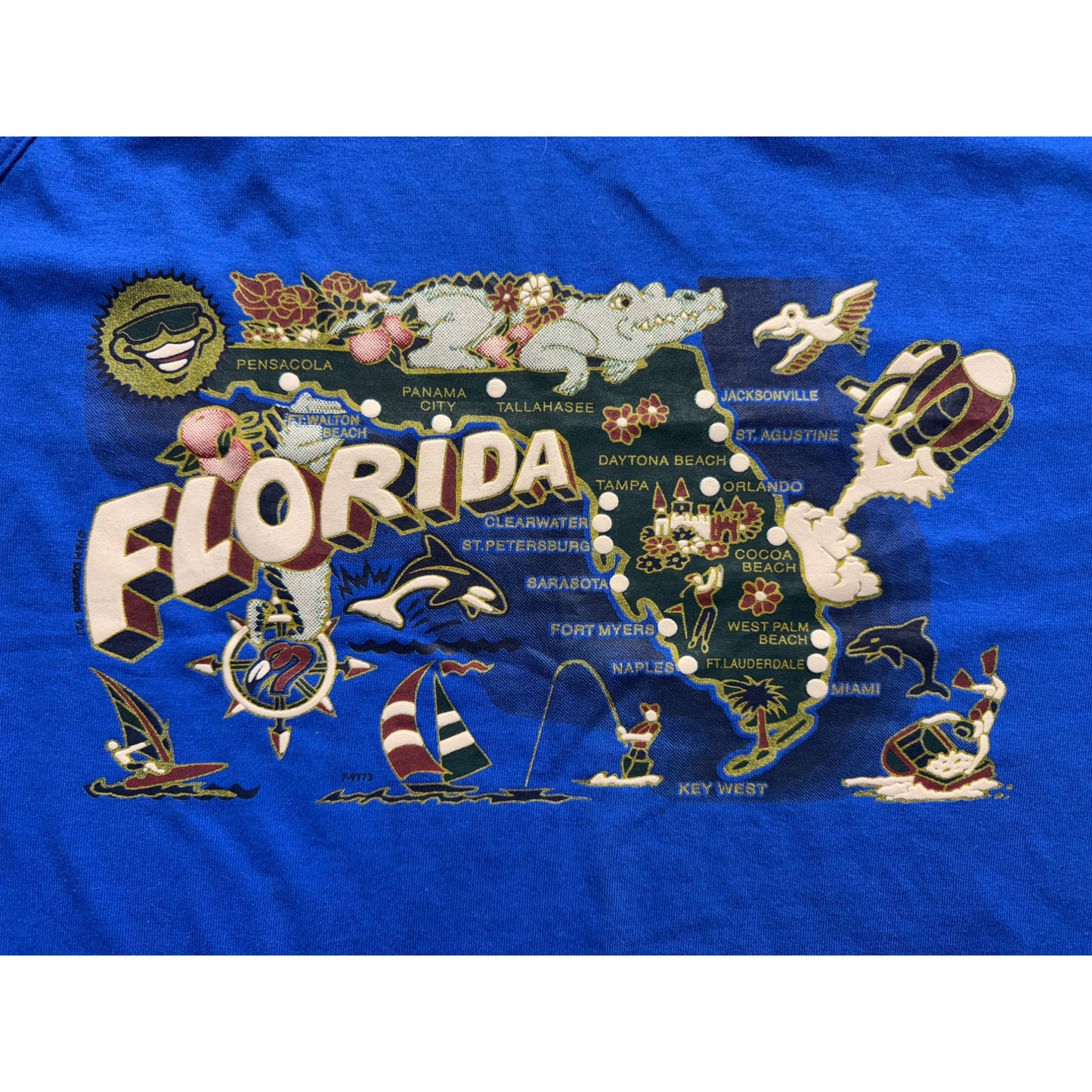 Gildan Ultra Cotton Blue Florida Graphic Tank Top XL #9535