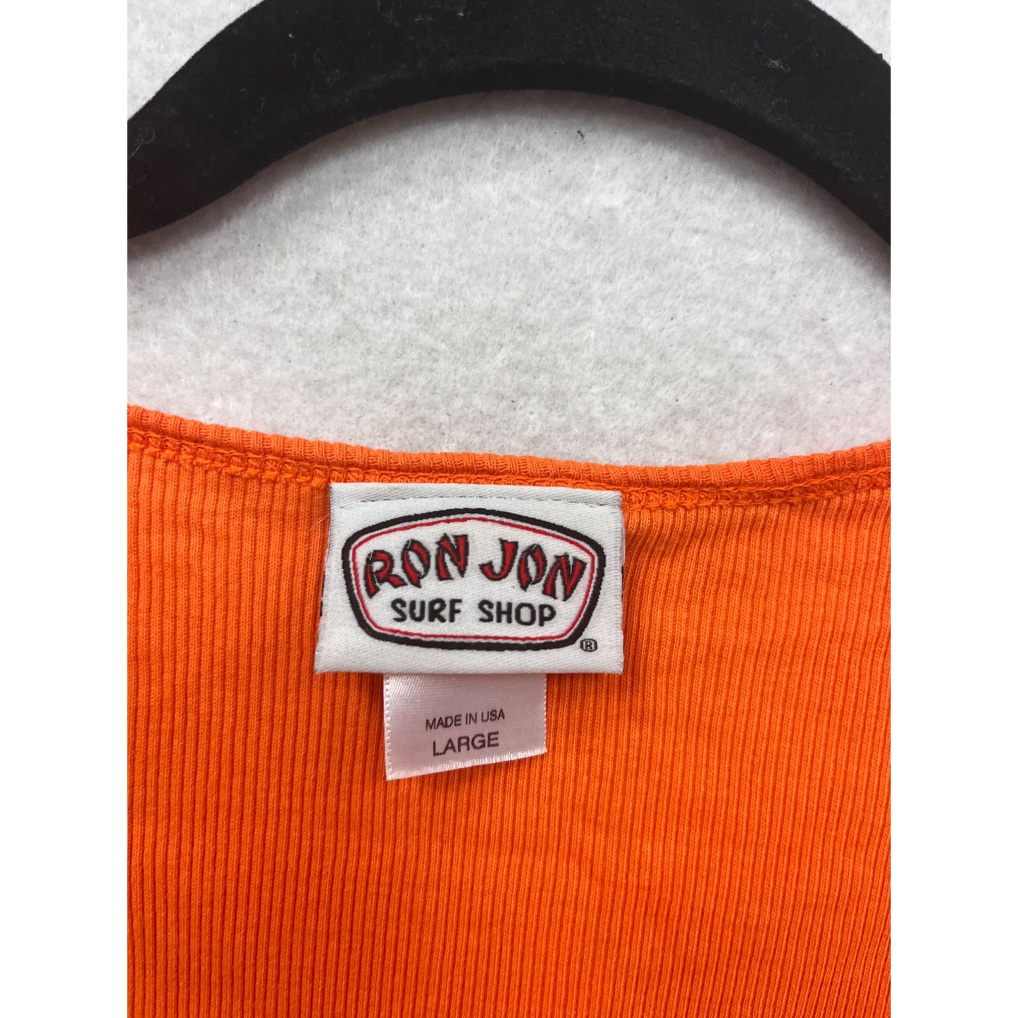 Ron Jon Surf Shop Orange Ribbed Tank Top Large  #97A