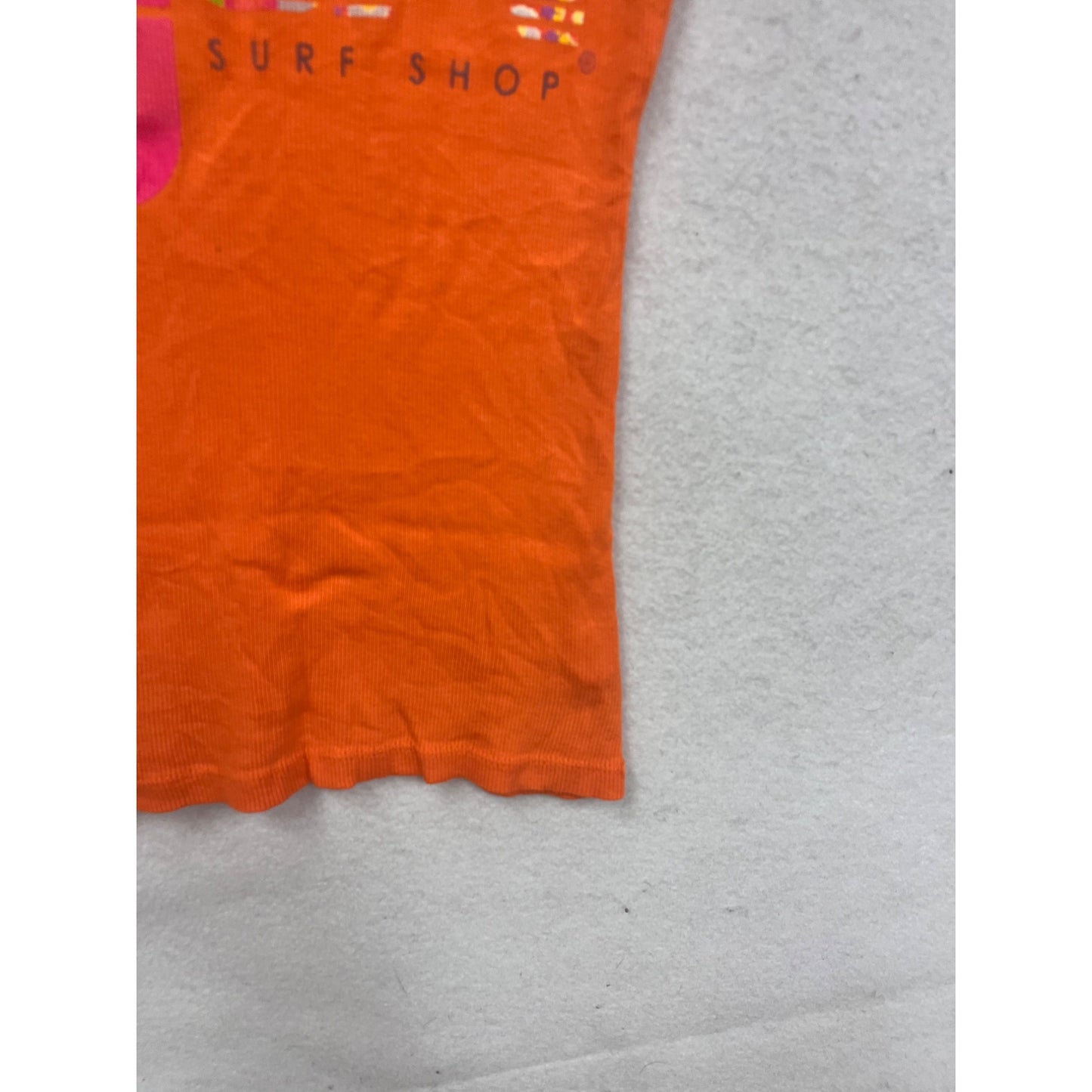 Ron Jon Surf Shop Orange Ribbed Tank Top Large  #97A