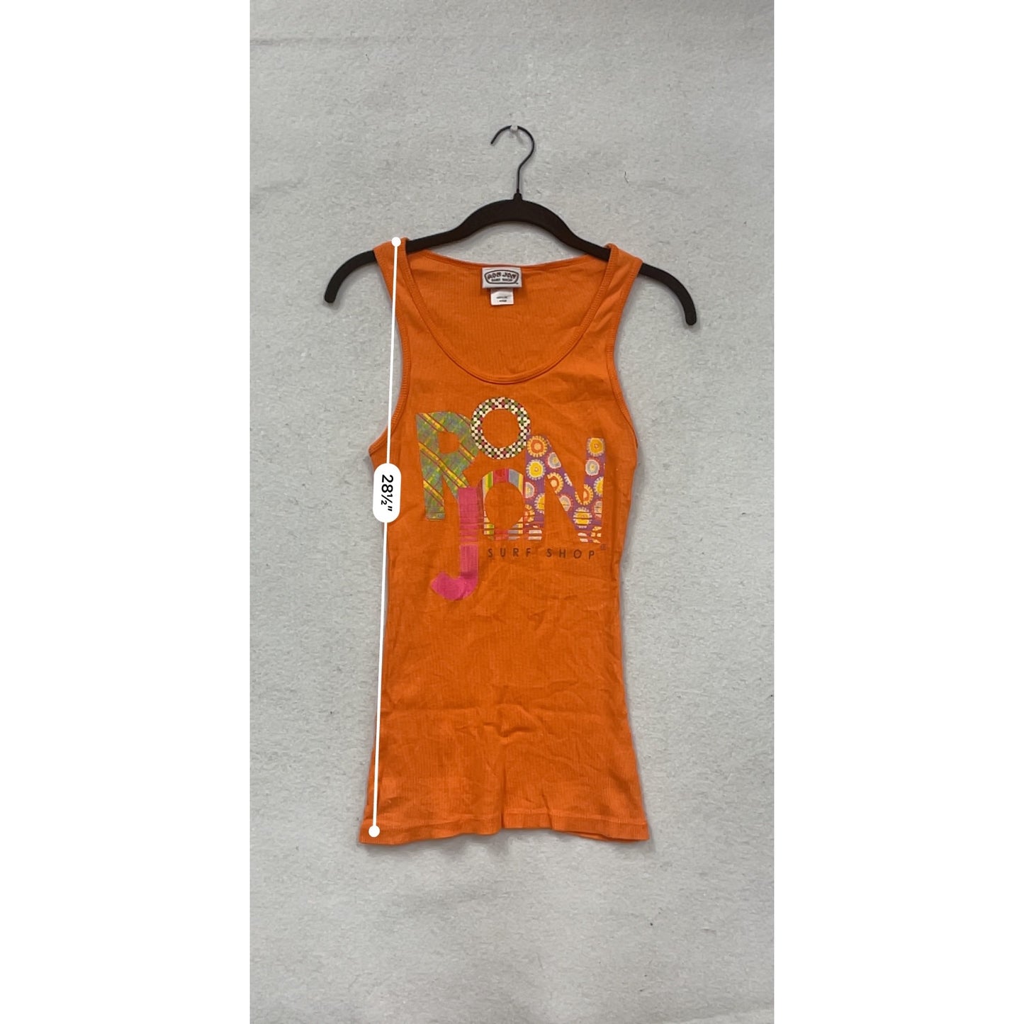 Ron Jon Surf Shop Orange Ribbed Tank Top Large  #97A