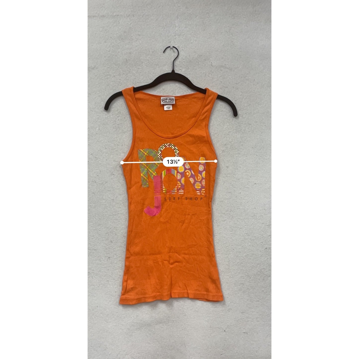 Ron Jon Surf Shop Orange Ribbed Tank Top Large  #97A
