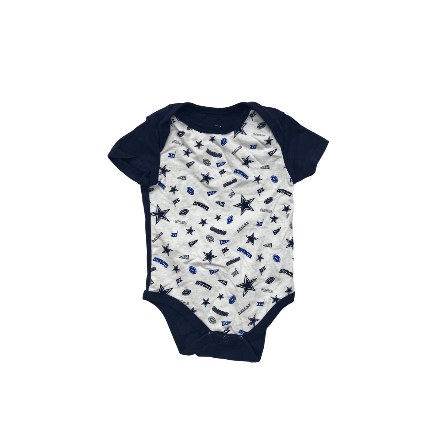 Dallas Cowboys Infant 6M Romper Short Sleeve Snap Closure #8622