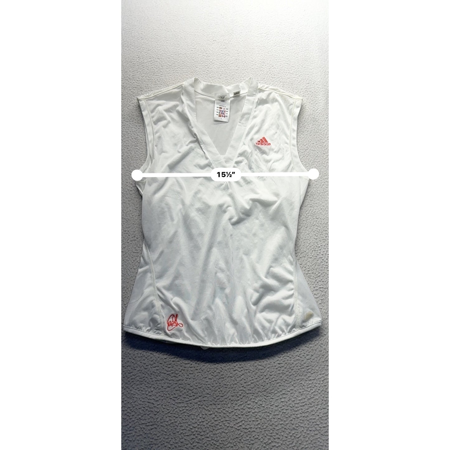 Adidas Clima365  Sleeveless White L Sportswear Shirt Embroidery #9585