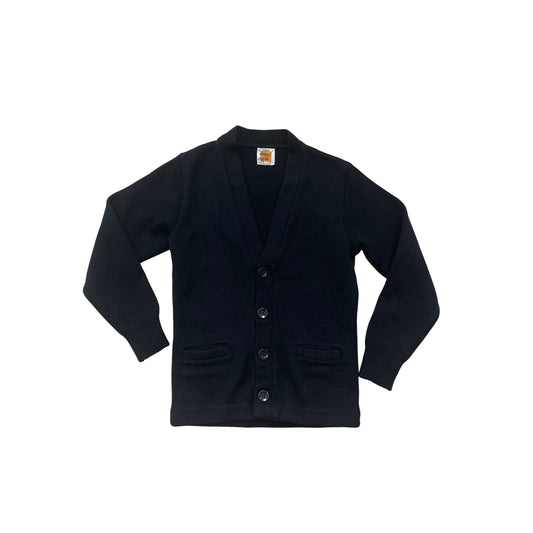 Black Button-Up V-Neck Cardigan Sweater Small #8441