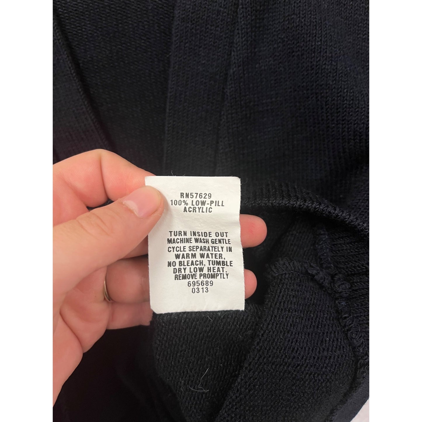 Black Button-Up V-Neck Cardigan Sweater Small #8441