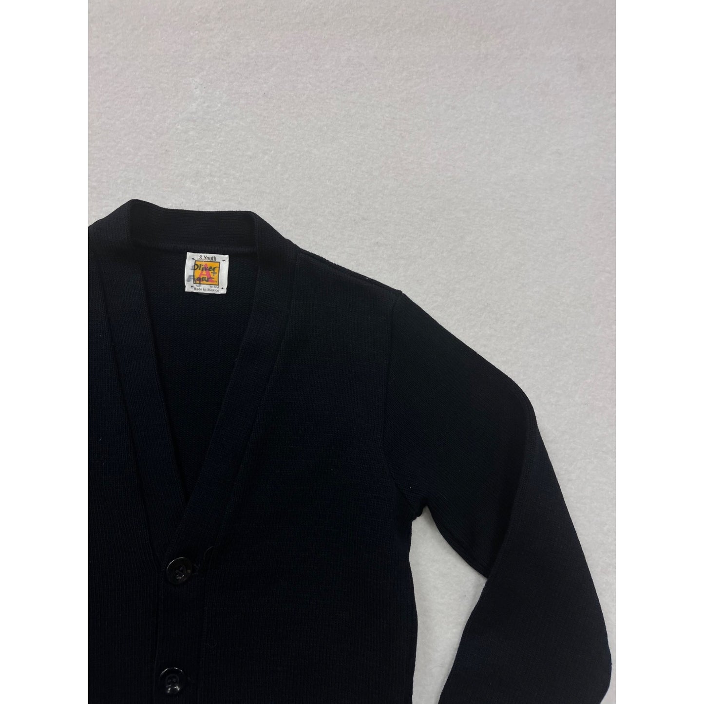 Black Button-Up V-Neck Cardigan Sweater Small #8441