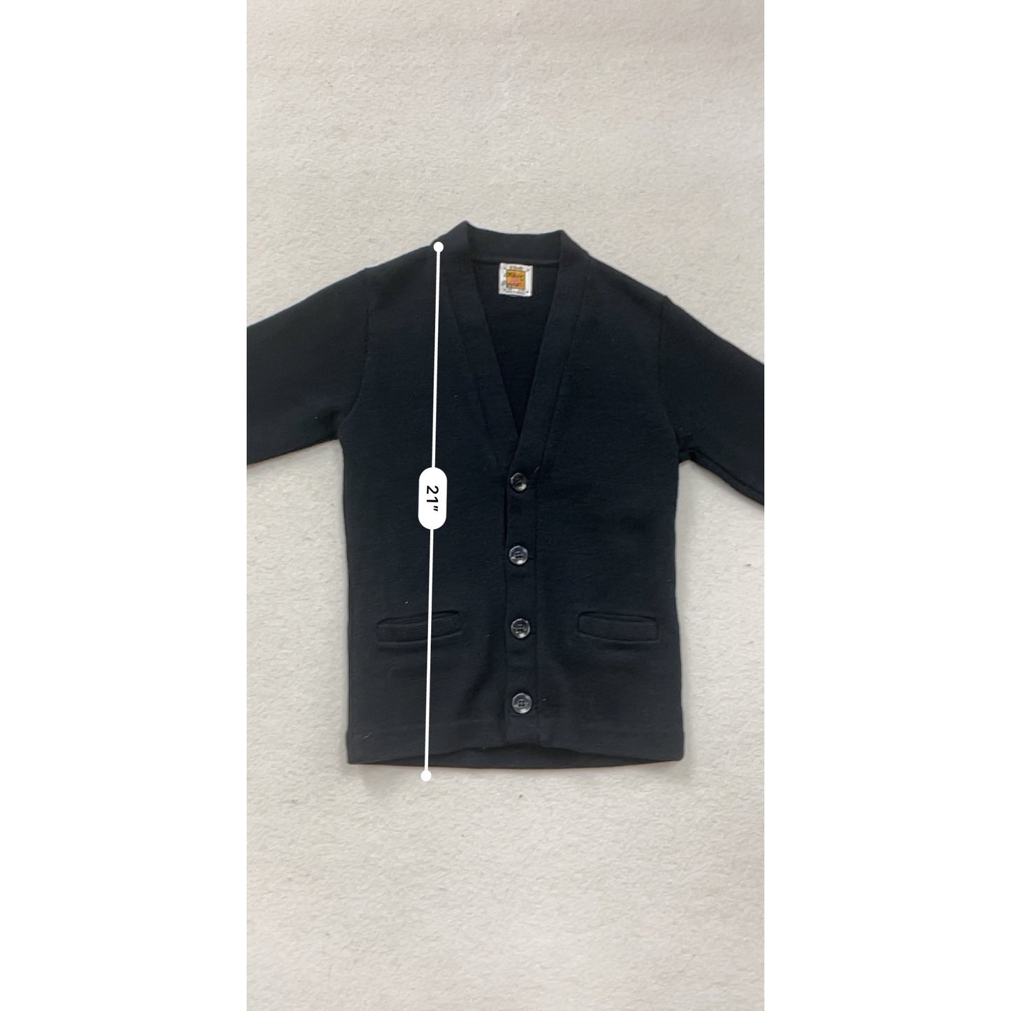 Black Button-Up V-Neck Cardigan Sweater Small #8441