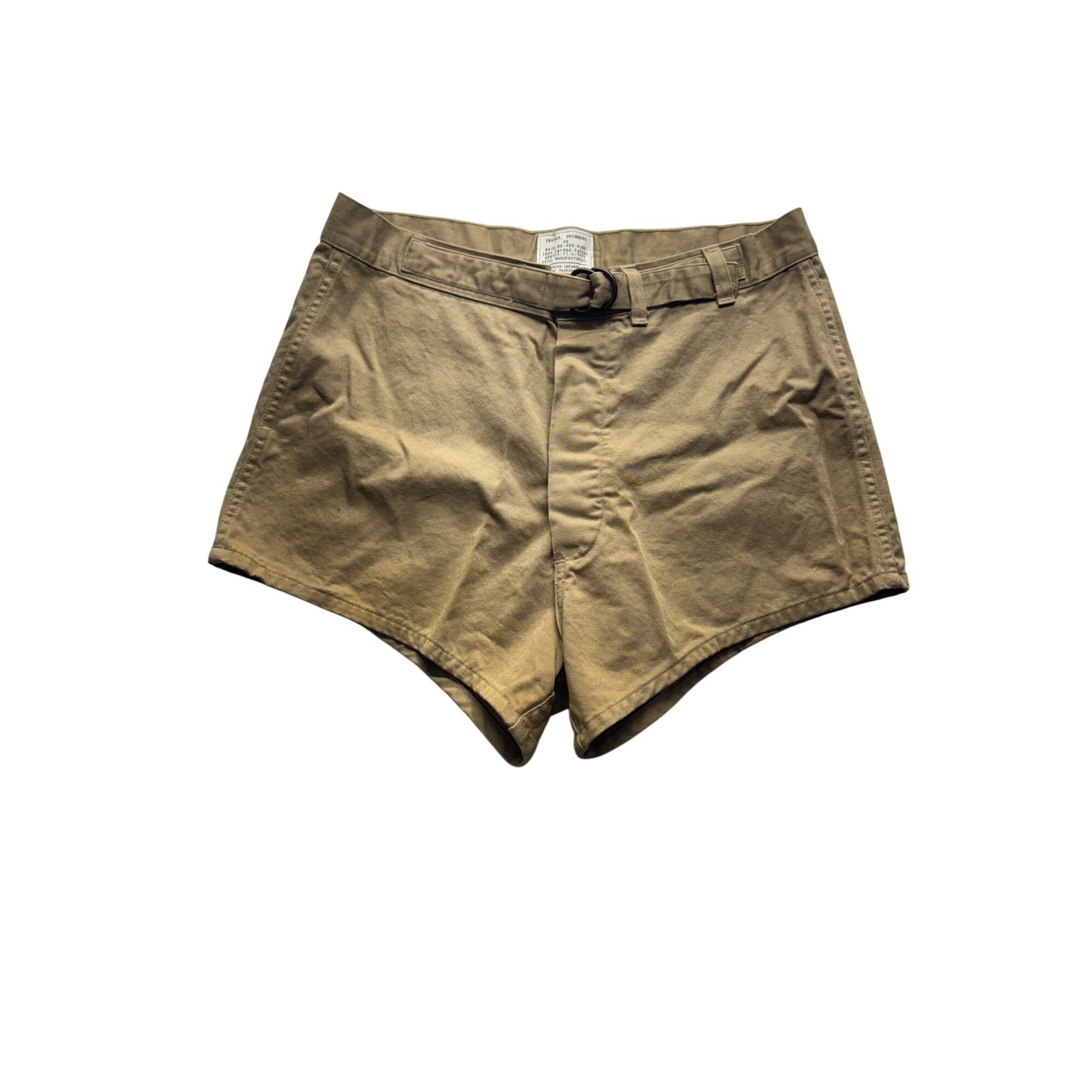 Vintage Excel Manufacturing 100% Cotton Tan Swim Trunks 34 #9052