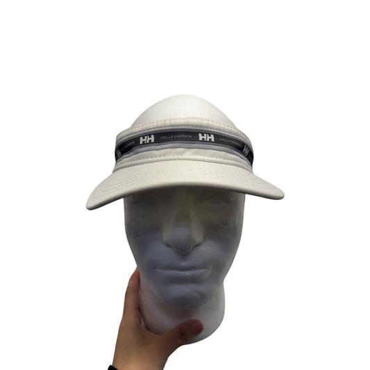 Helly Hansen White Cotton Logo Visor Hat Adjustable Strap #9758