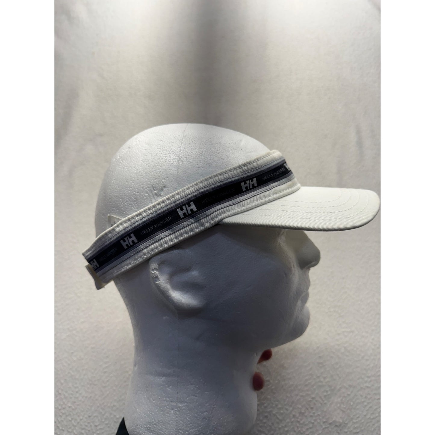 Helly Hansen White Cotton Logo Visor Hat Adjustable Strap #9758