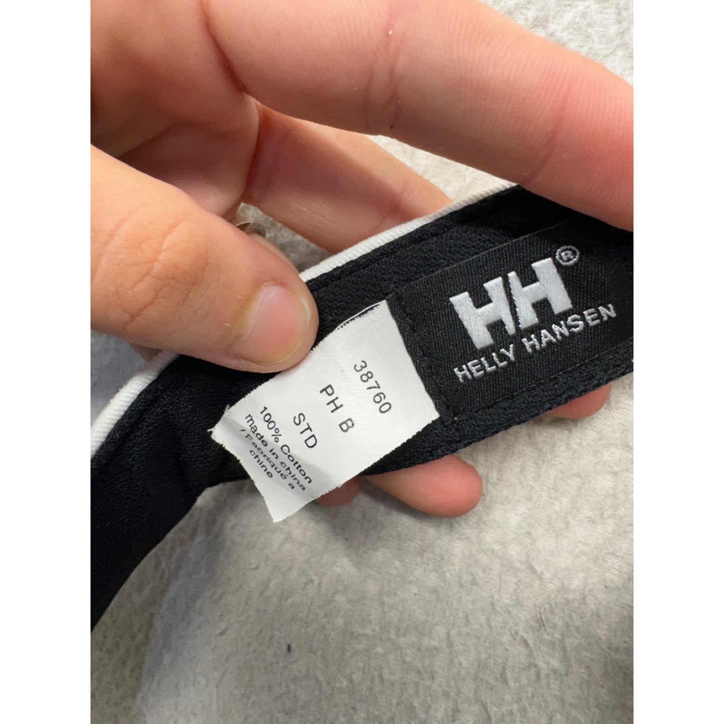 Helly Hansen White Cotton Logo Visor Hat Adjustable Strap #9758