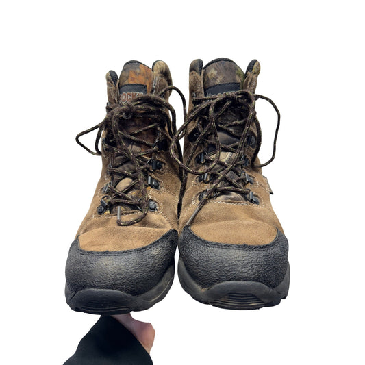 Rocky Brown Camo Hiking Boots With Rubber Soles Size 7 #140B