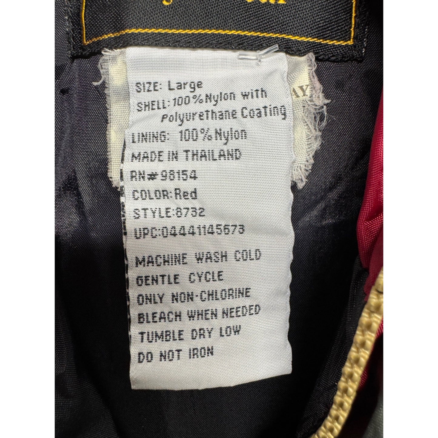 Stearns DryWear Waterproof Breathable Jacket Large Red/Grey Nylon With Hood 9434