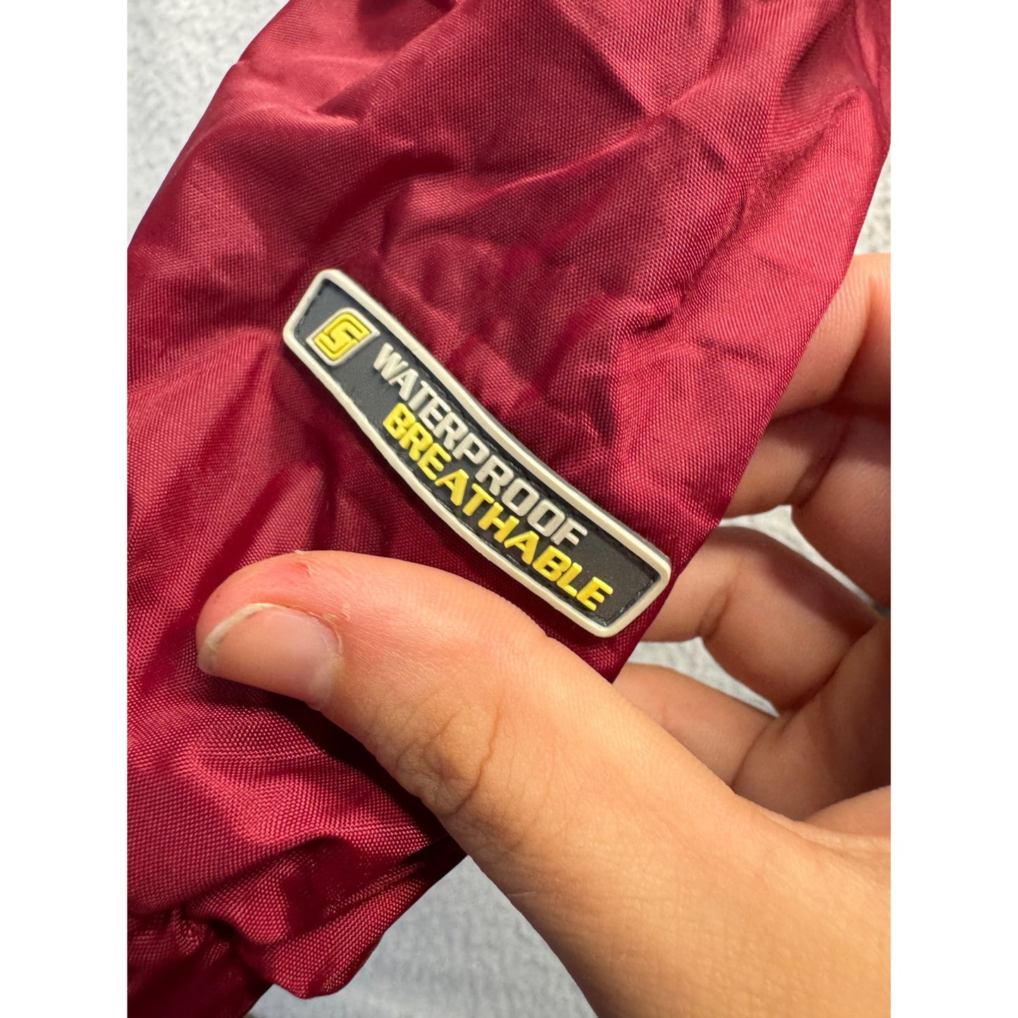 Stearns DryWear Waterproof Breathable Jacket Large Red/Grey Nylon With Hood 9434