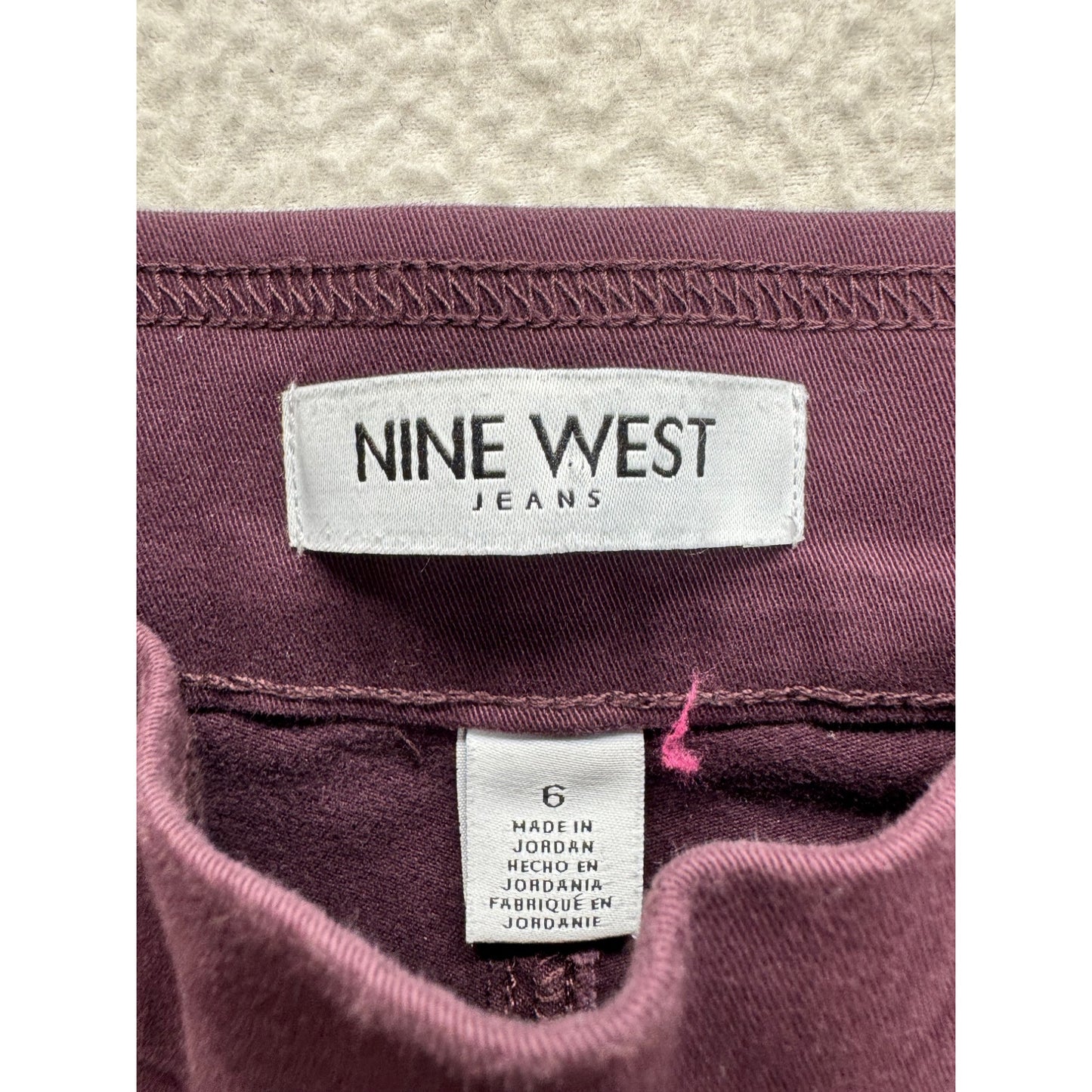Nine West Heidi Pull-On Skinny Jeans Size 6 Burgundy Denim Mid-Rise 209B