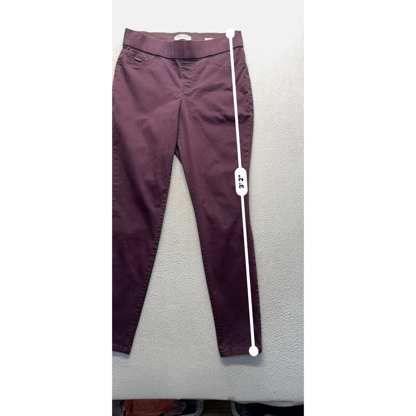 Nine West Heidi Pull-On Skinny Jeans Size 6 Burgundy Denim Mid-Rise 209B