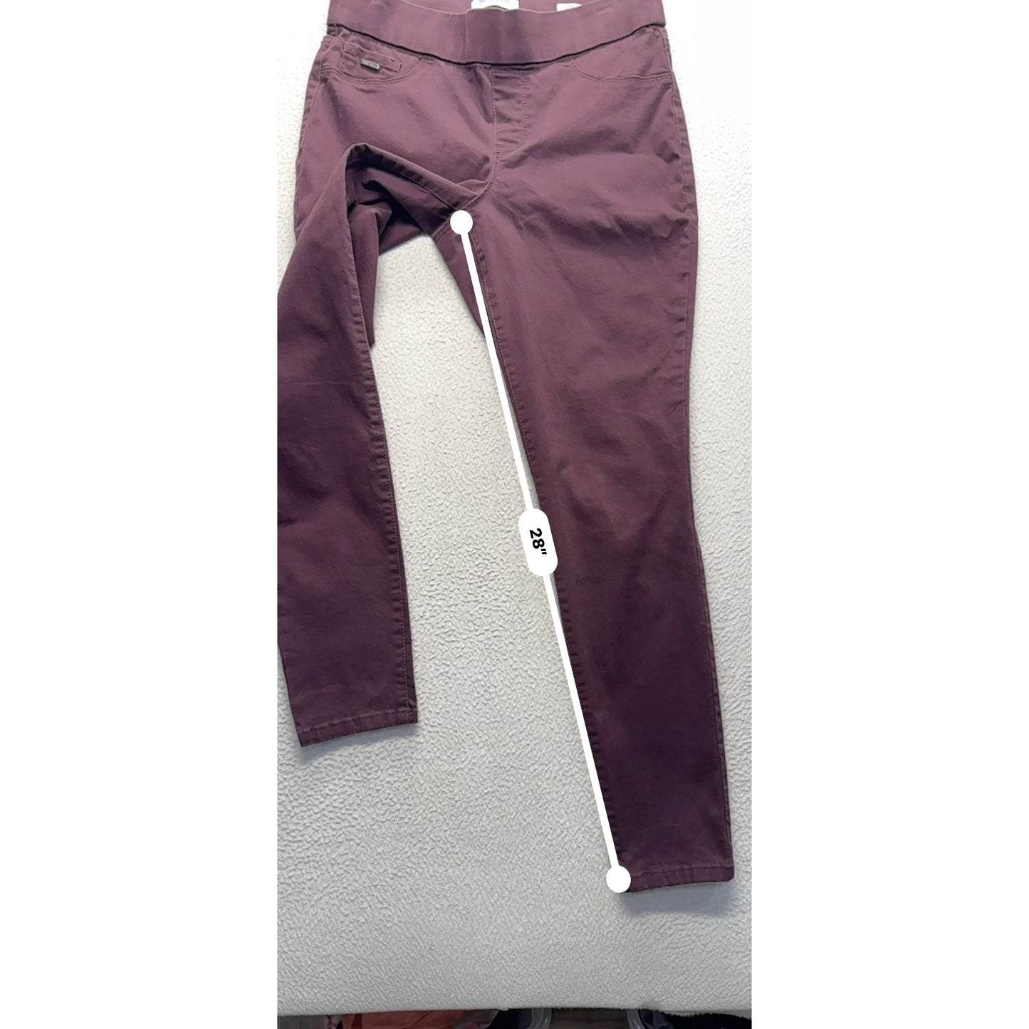 Nine West Heidi Pull-On Skinny Jeans Size 6 Burgundy Denim Mid-Rise 209B