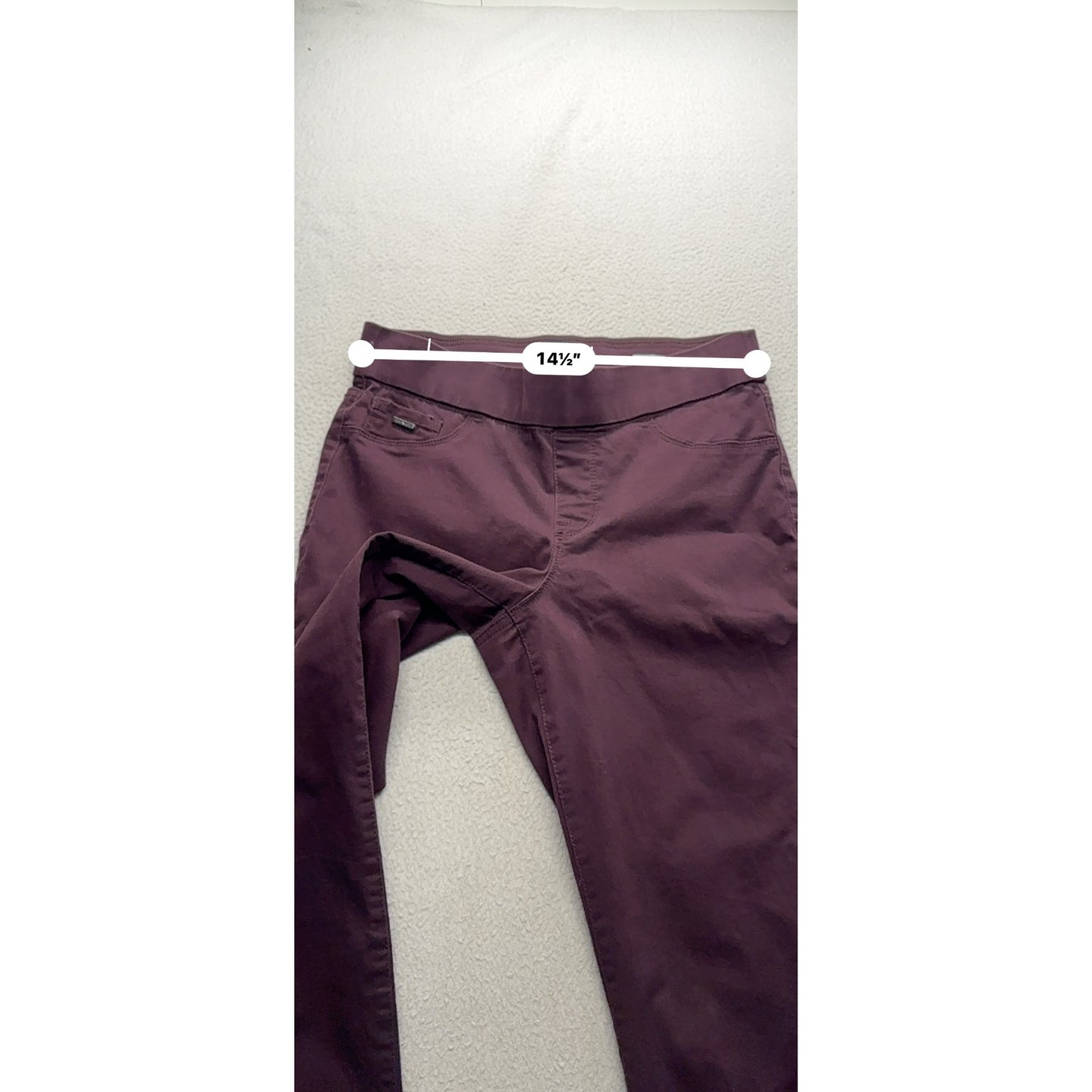 Nine West Heidi Pull-On Skinny Jeans Size 6 Burgundy Denim Mid-Rise 209B