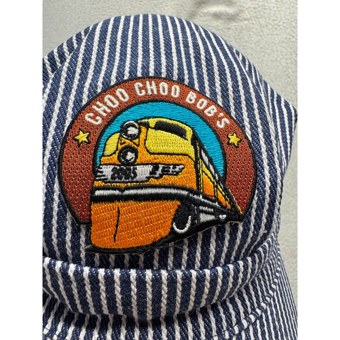 Choo Choo Bobs Striped Train Engineer Cap Adult Size #9842