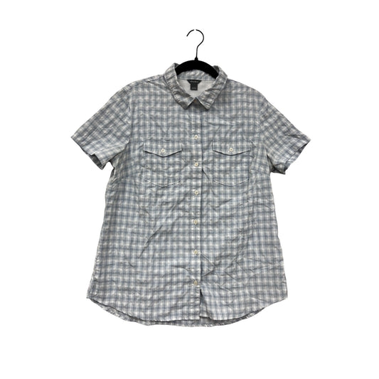 Eddie Bauer  Large Plaid Button-Up Short Sleeve Shirt #6491