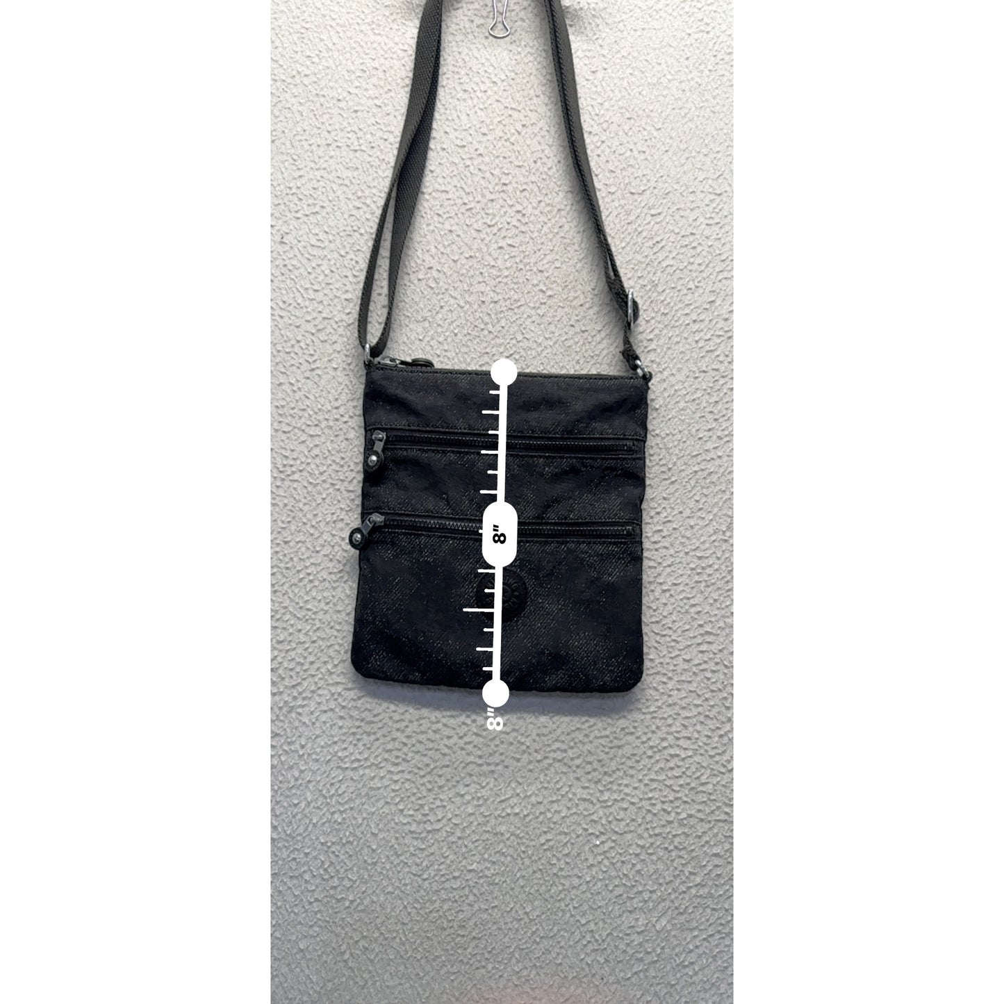 Kipling Small Crossbody Bag With Adjustable Strap Black Nylon #9515