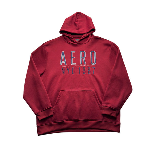 Men’s Aeropostale Red Pullover Hoodie #7744