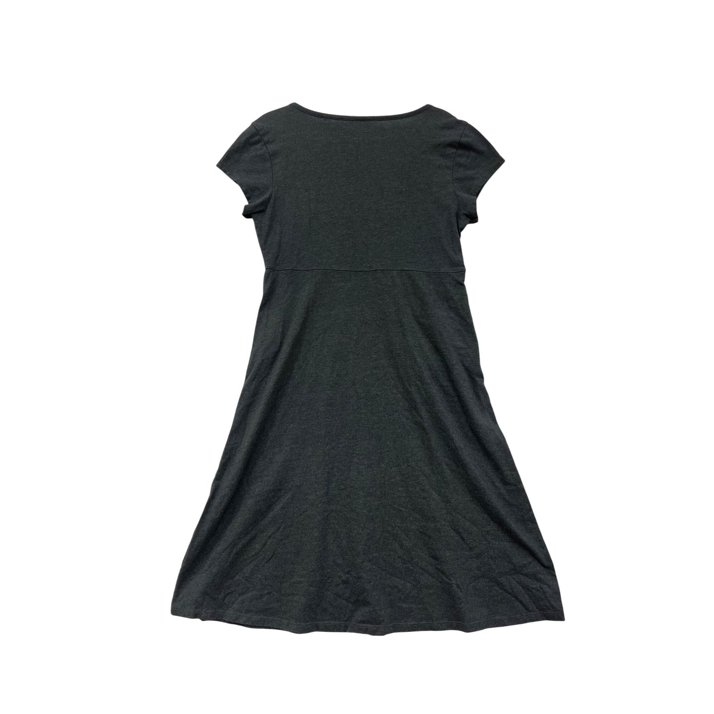 Toad & Co Womens Medium Short Sleeve V-Neck A-Line Dress Charcoal Gray #6917