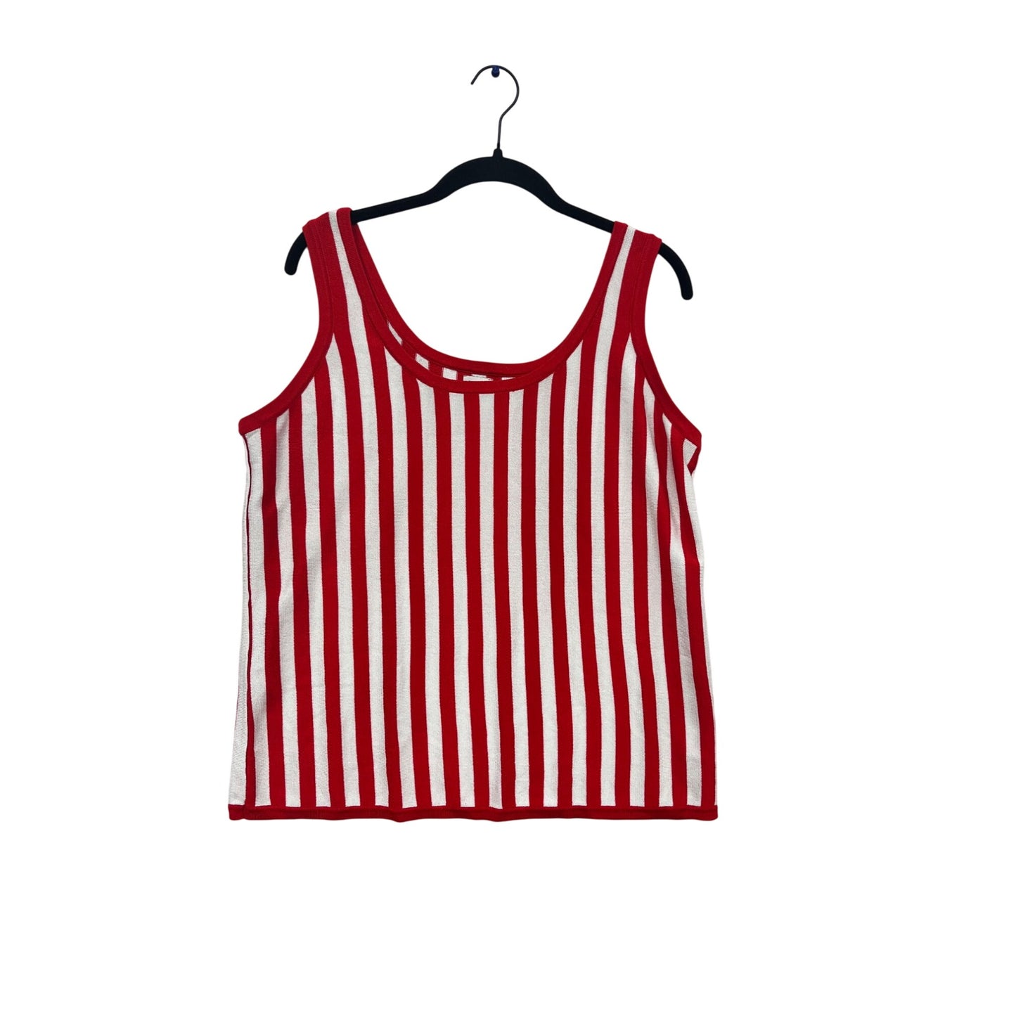 Anne Klein Red & White Striped Tank Top #688A