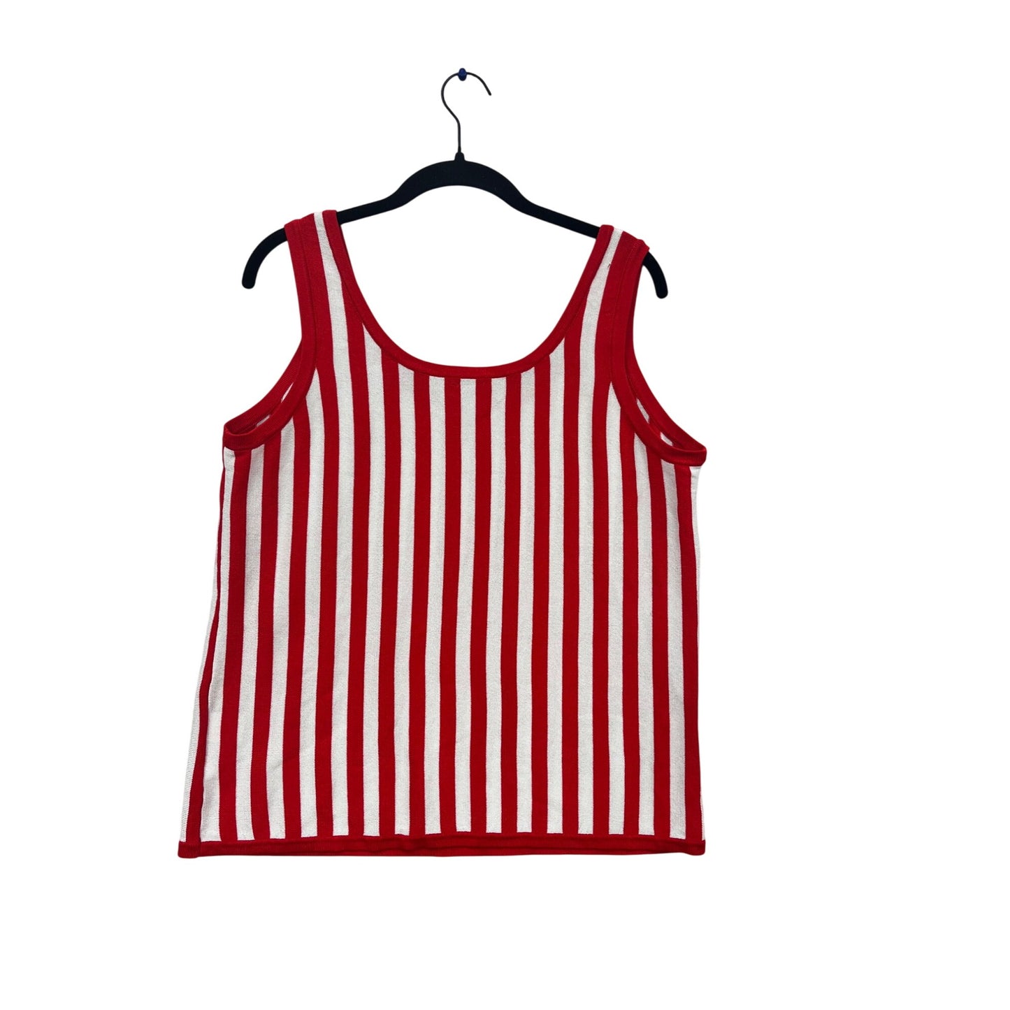 Anne Klein Red & White Striped Tank Top #688A