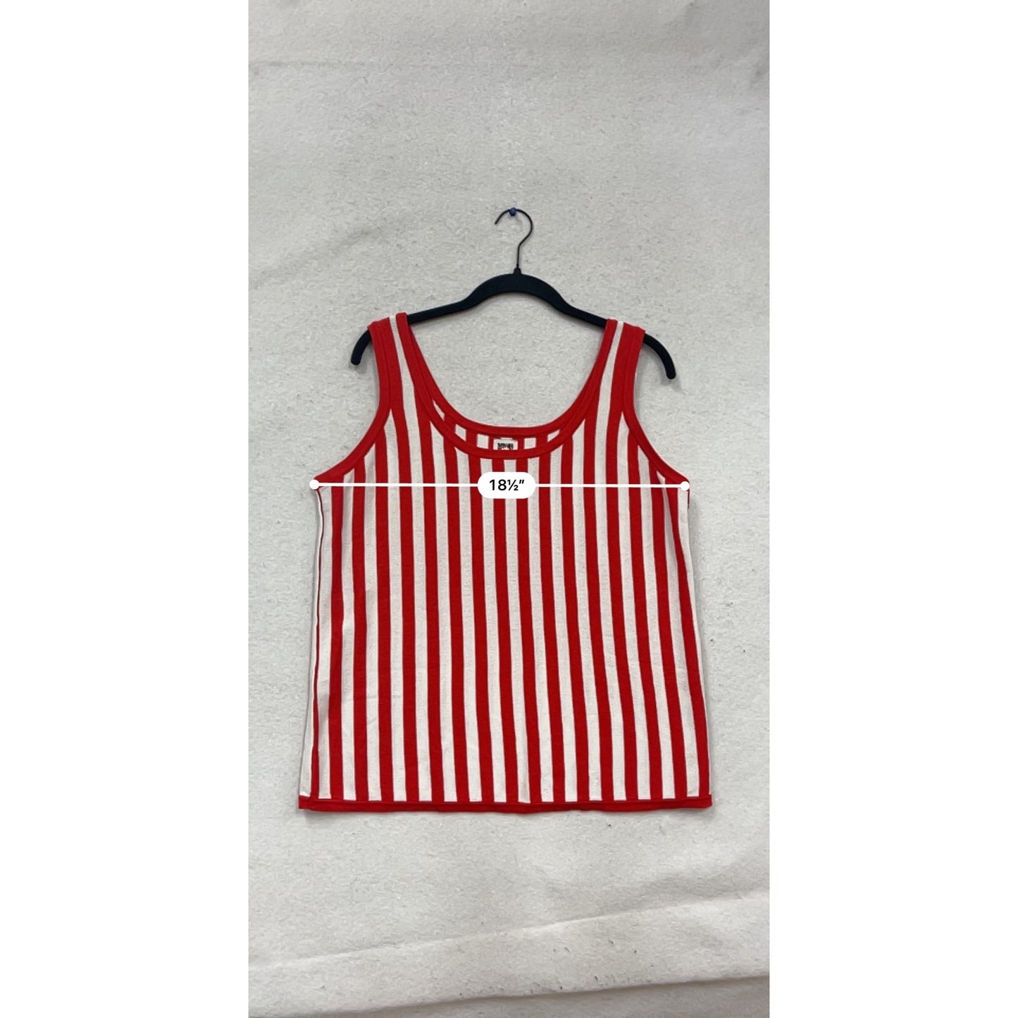 Anne Klein Red & White Striped Tank Top #688A