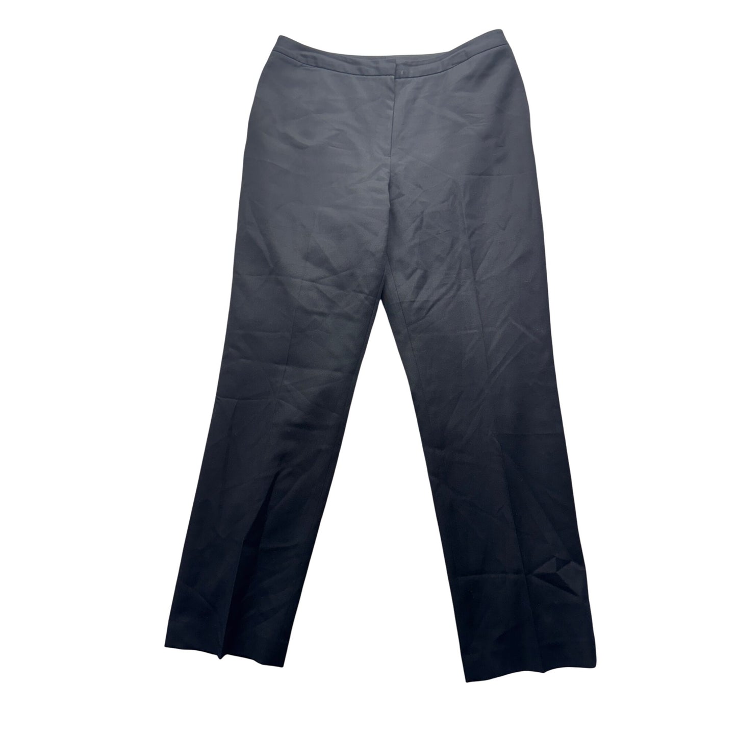 Lands End Black Wool Dress Pants Size 10 Lined Flat Front #9280
