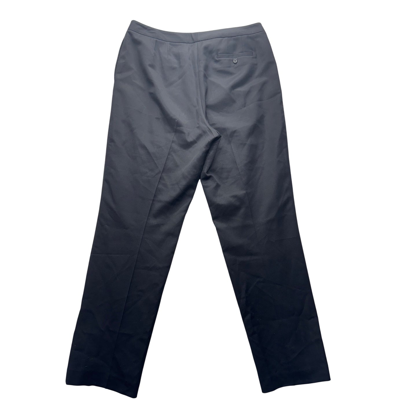 Lands End Black Wool Dress Pants Size 10 Lined Flat Front #9280