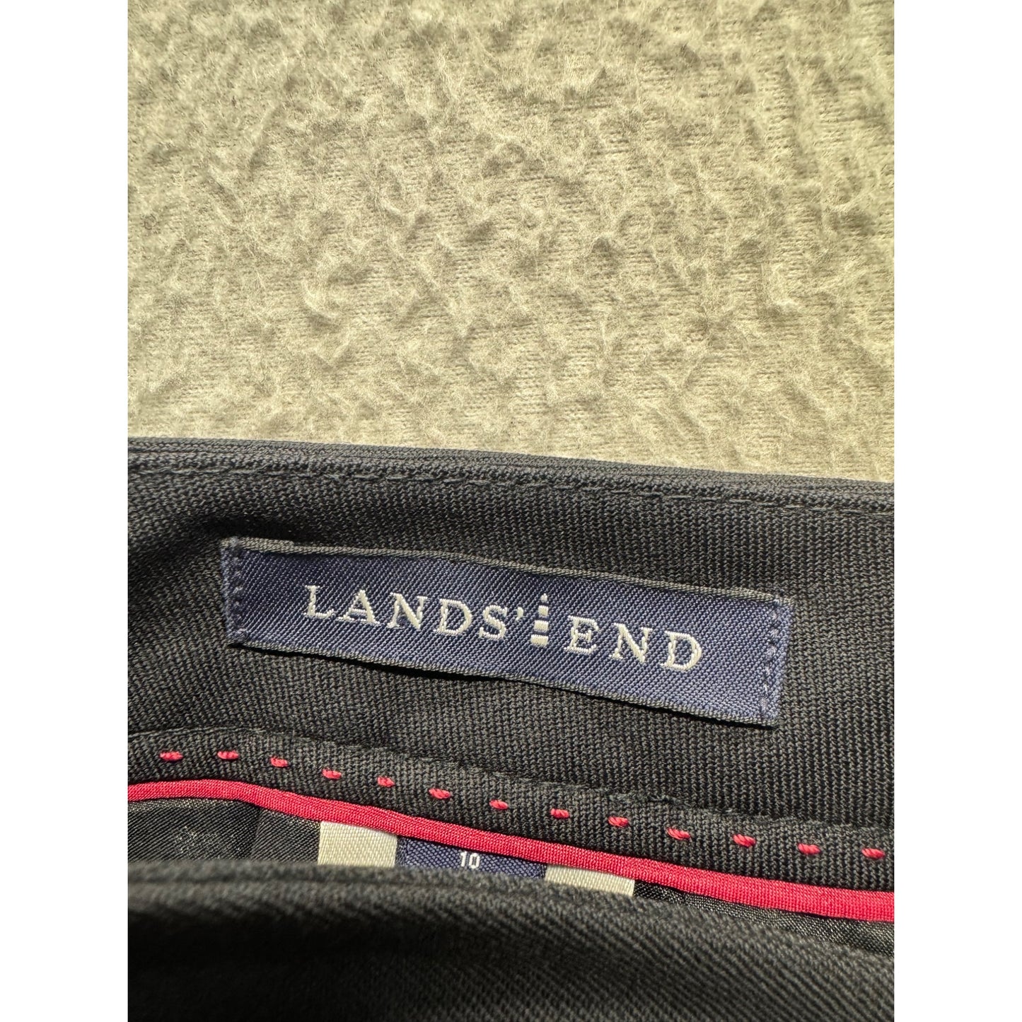 Lands End Black Wool Dress Pants Size 10 Lined Flat Front #9280