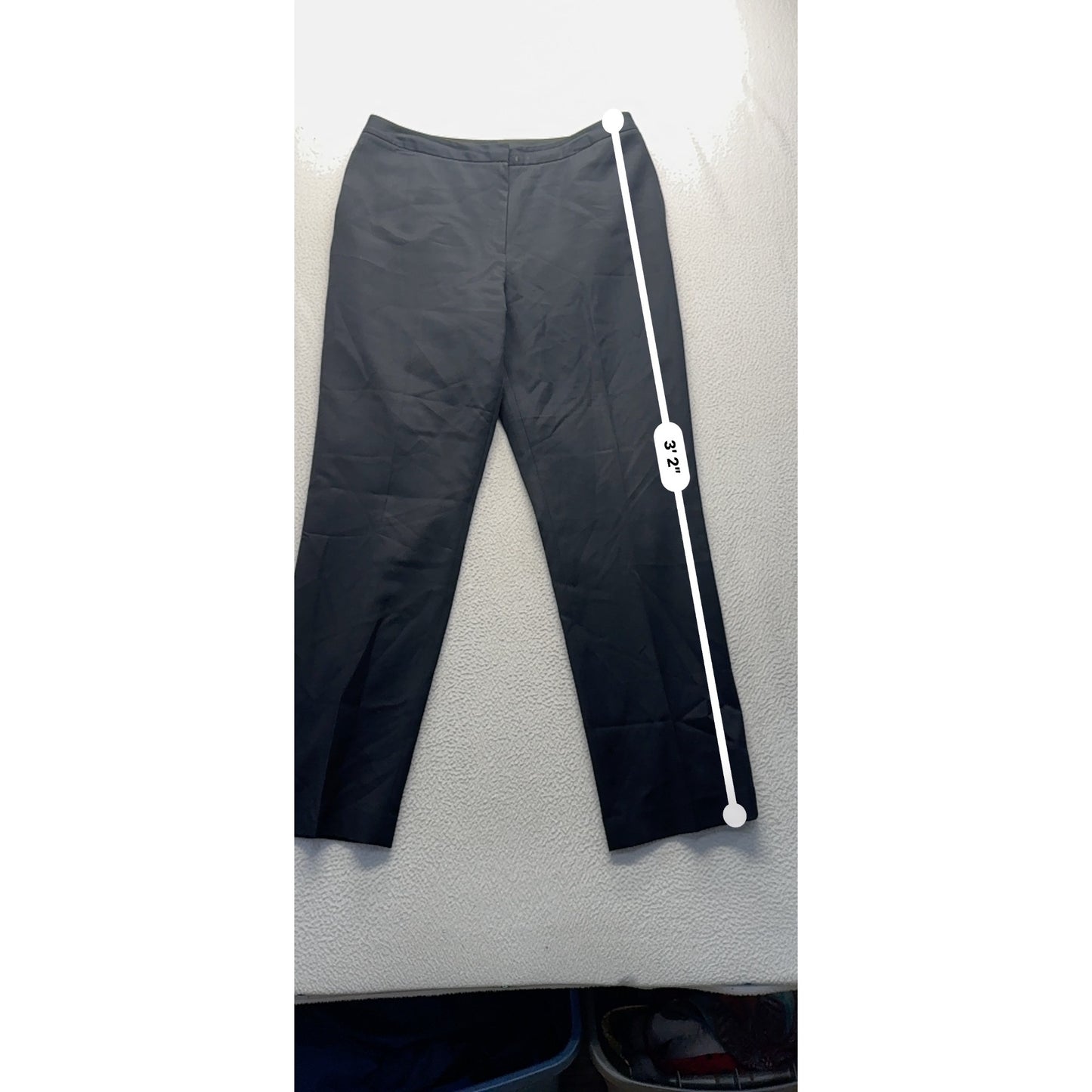 Lands End Black Wool Dress Pants Size 10 Lined Flat Front #9280