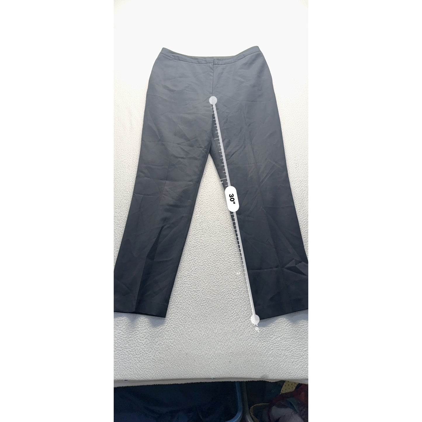 Lands End Black Wool Dress Pants Size 10 Lined Flat Front #9280