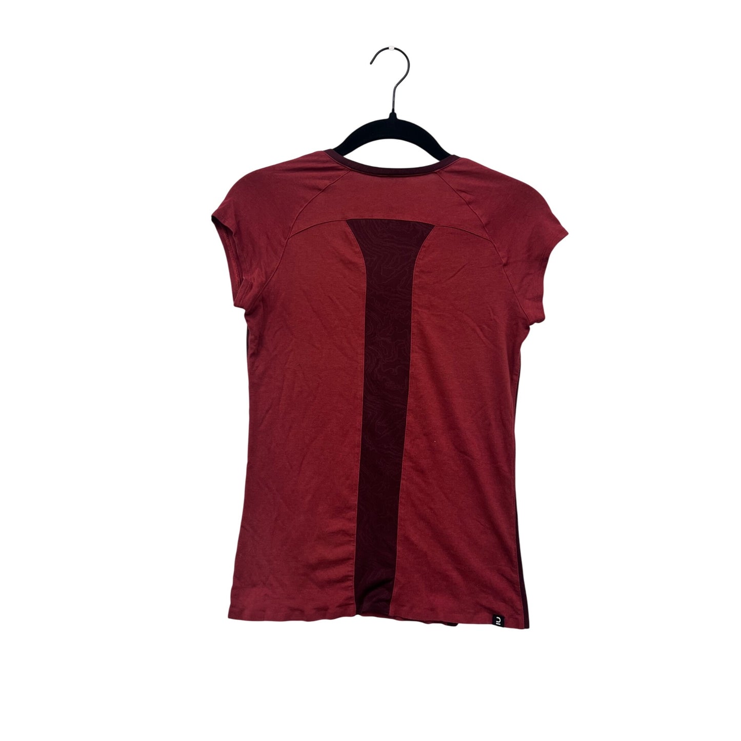 Womens Red & Burgundy Athletic Top With Mesh Back Detail - Small Size #6803