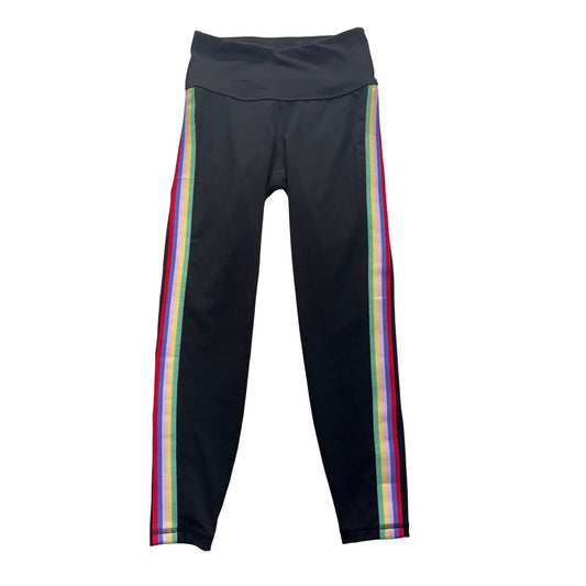 Old Navy Active Black Leggings With Rainbow Side Stripes Go-Dry Size S #9915