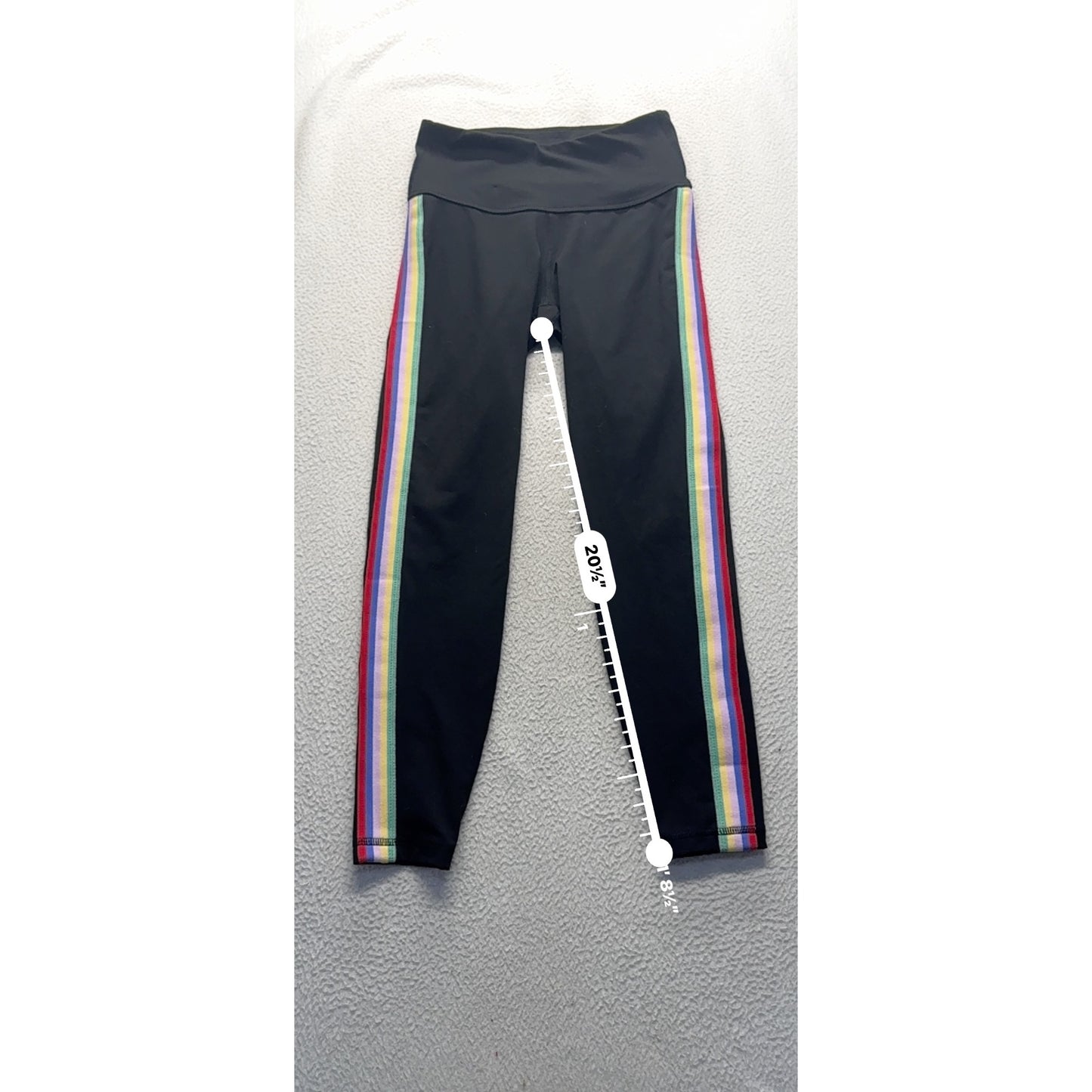 Old Navy Active Black Leggings With Rainbow Side Stripes Go-Dry Size S #9915