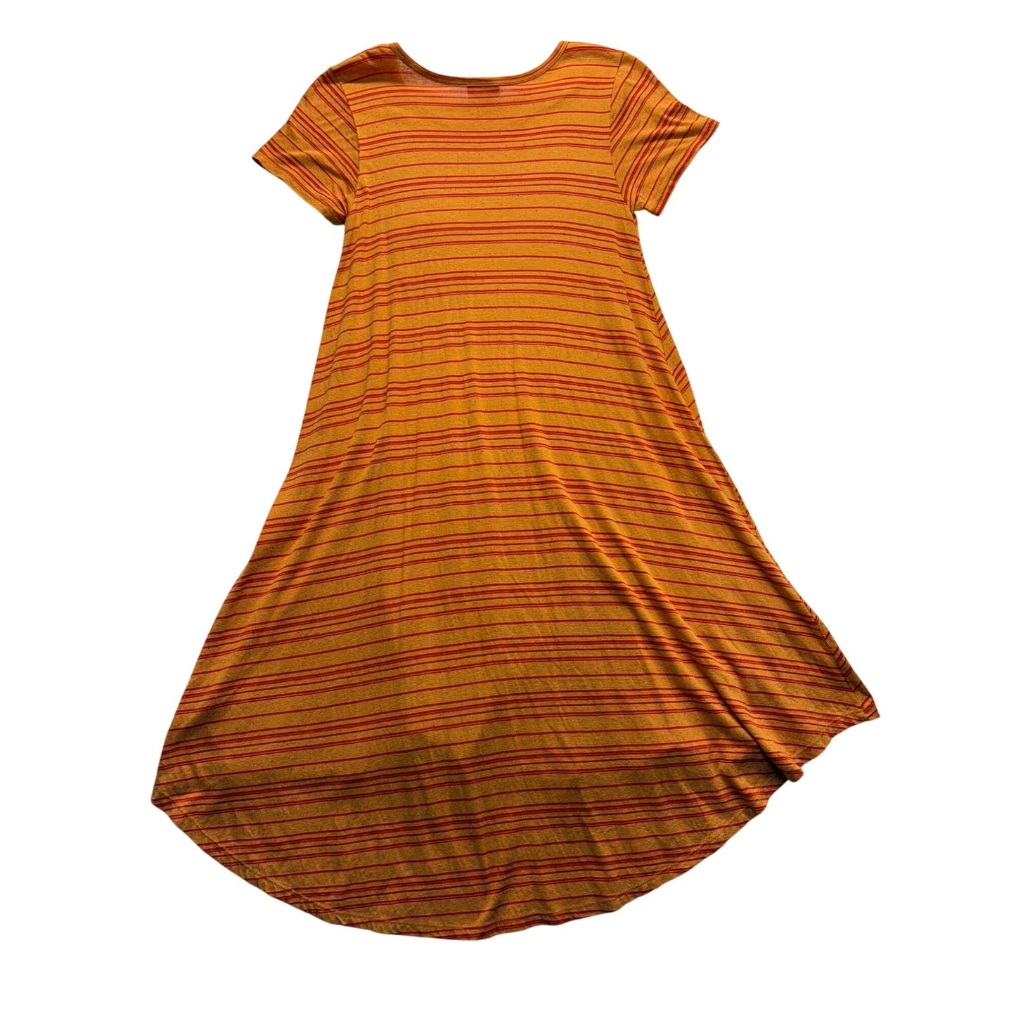 LuLaRoe Striped Hi-Low Dress Orange & Red XXS Rayon Blend  #7714